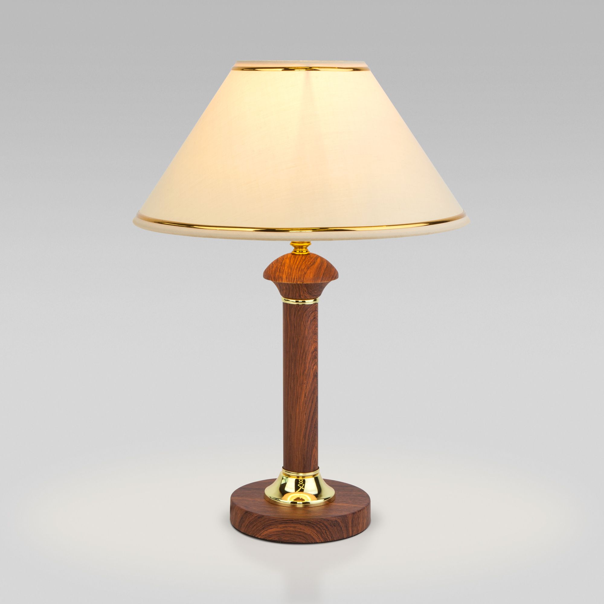 Настольный светильник с тканевым абажуром Eurosvet Lorenzo 60019/1 орех. Фото 1