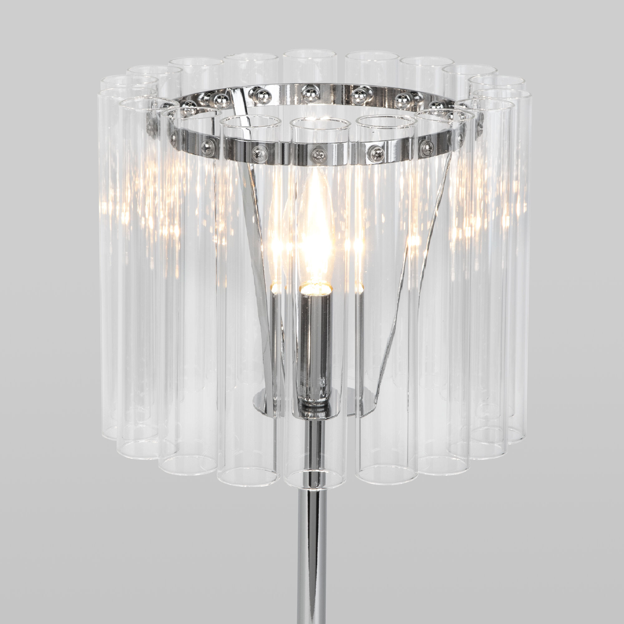 Настольный светильник со стеклянным плафоном Bogate's Flamel 01117/1 хром. Фото 2