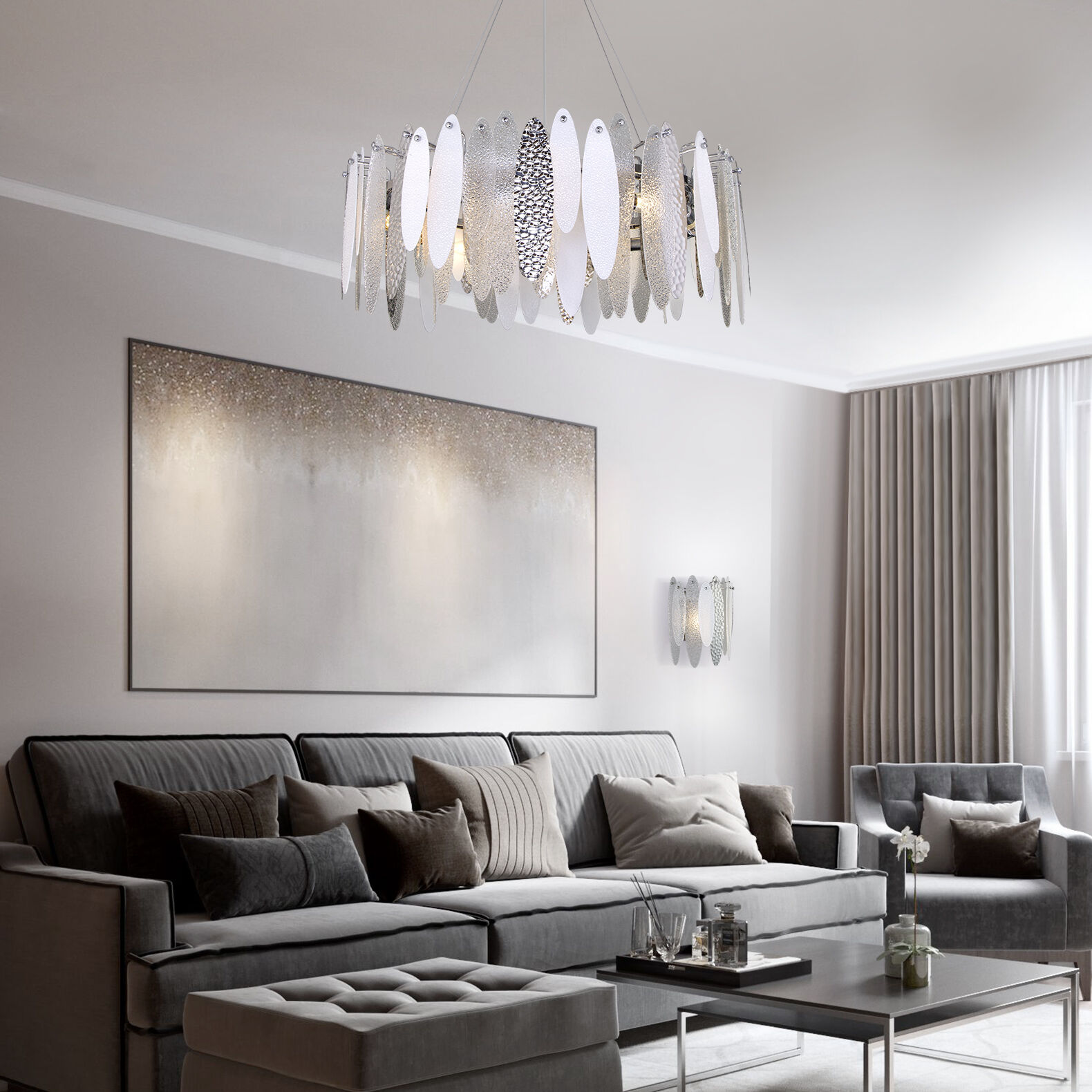 Подвесная люстра с фактурным стеклом Smart Bogate's Canaria 324/10 хром Smart. Фото 3