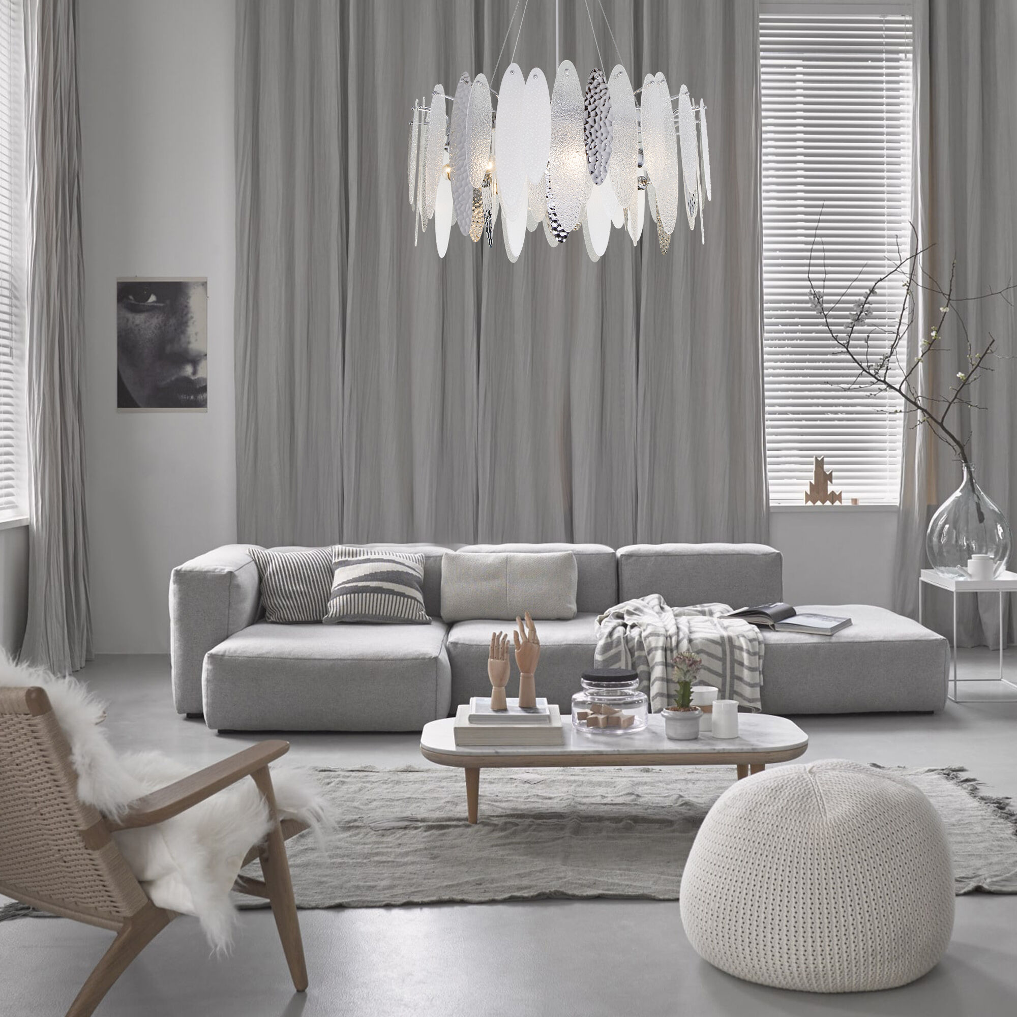 Подвесная люстра с фактурным стеклом Smart Bogate's Canaria 324/8 хром Smart. Фото 3