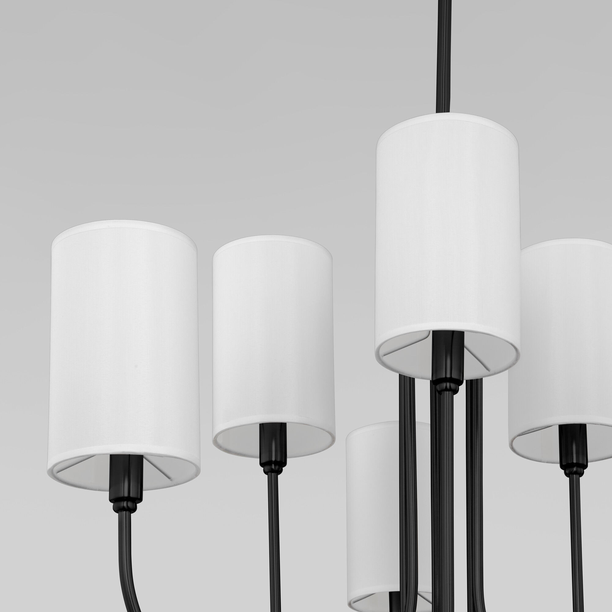 Подвесная люстра с тканевыми абажурами Smart Eurosvet Abbey 60164/6 черный Smart. Фото 2