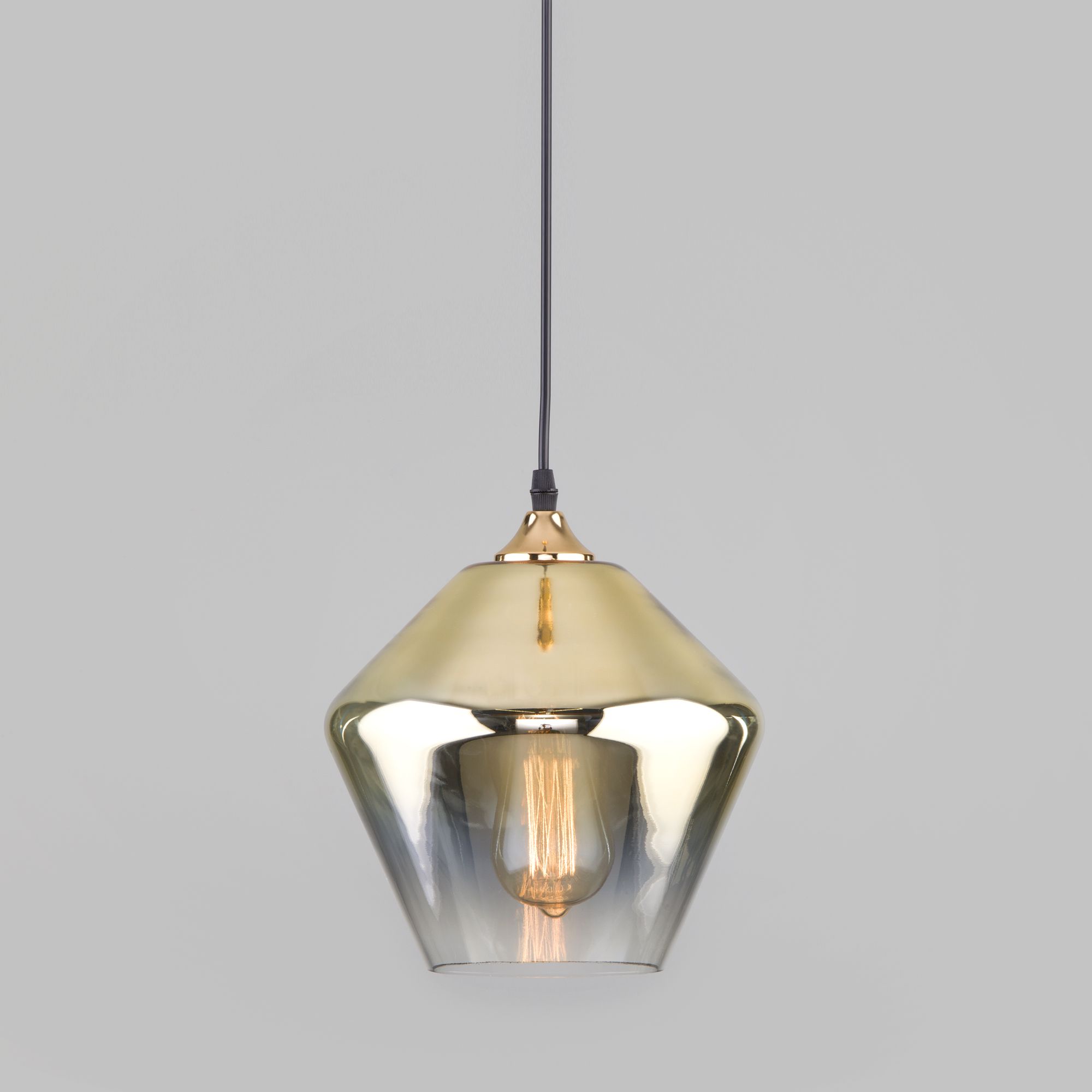 Подвесной светильник со стеклянным плафоном Eurosvet Blake 50198/1 золото. Фото 1