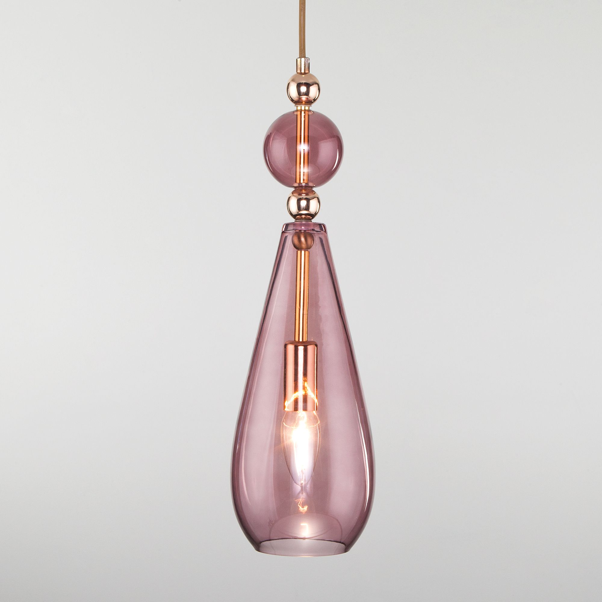 Подвесной светильник со стеклянным плафоном Eurosvet Ilario 50202/1 пурпурный. Фото 1