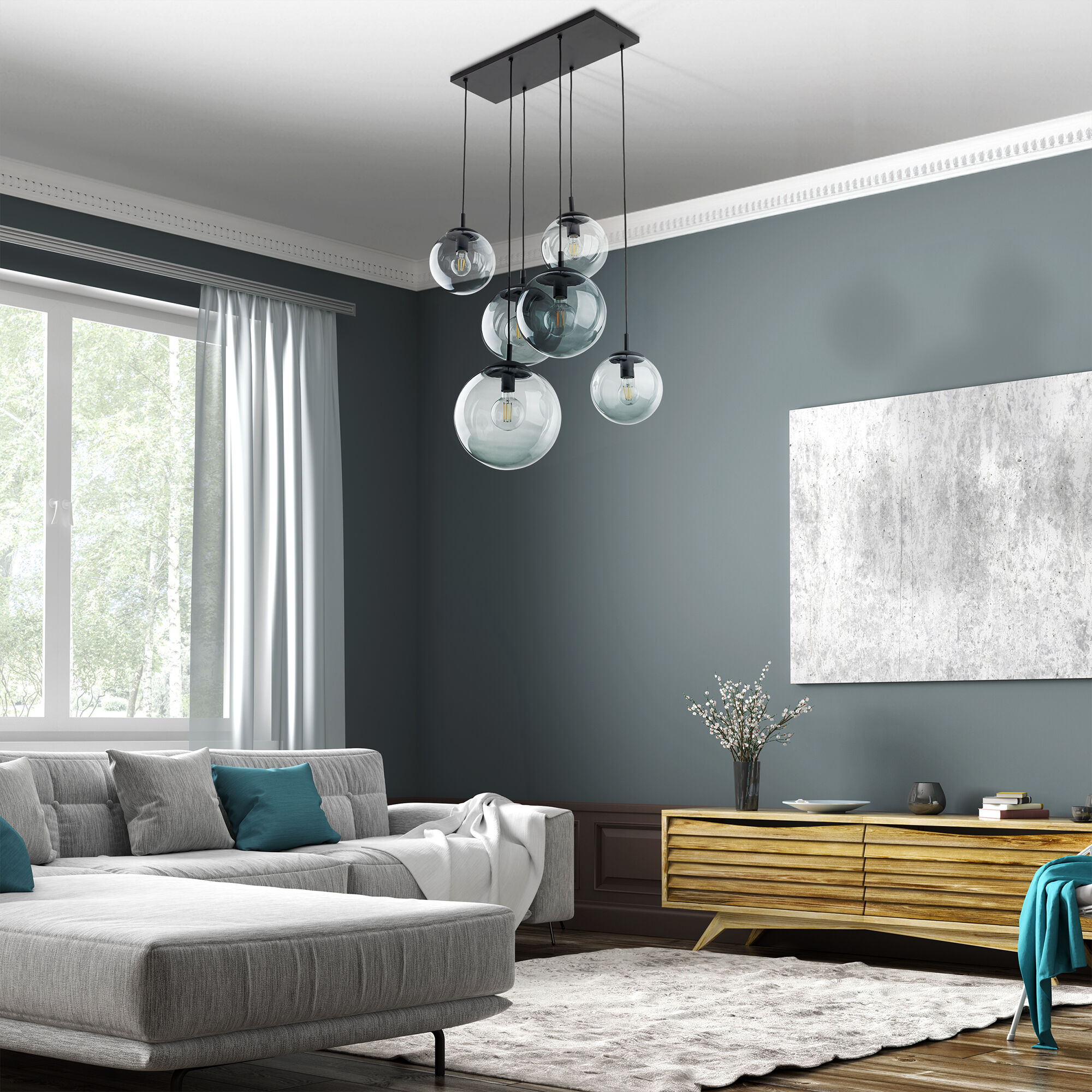 Подвесной светильник со стеклянными плафонами TK Lighting Esme 15384 Esme. Фото 3