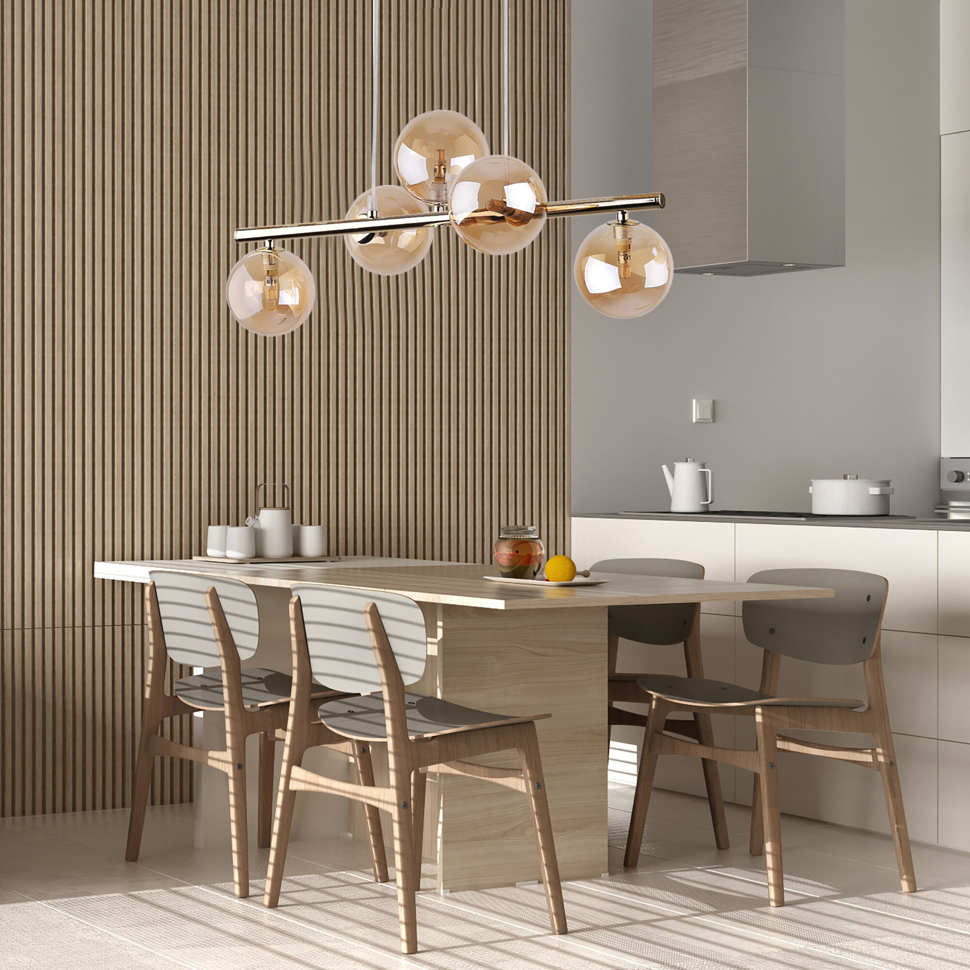 Подвесной светильник со стеклянными плафонами TK Lighting Estera 4549 Estera Gold. Фото 4