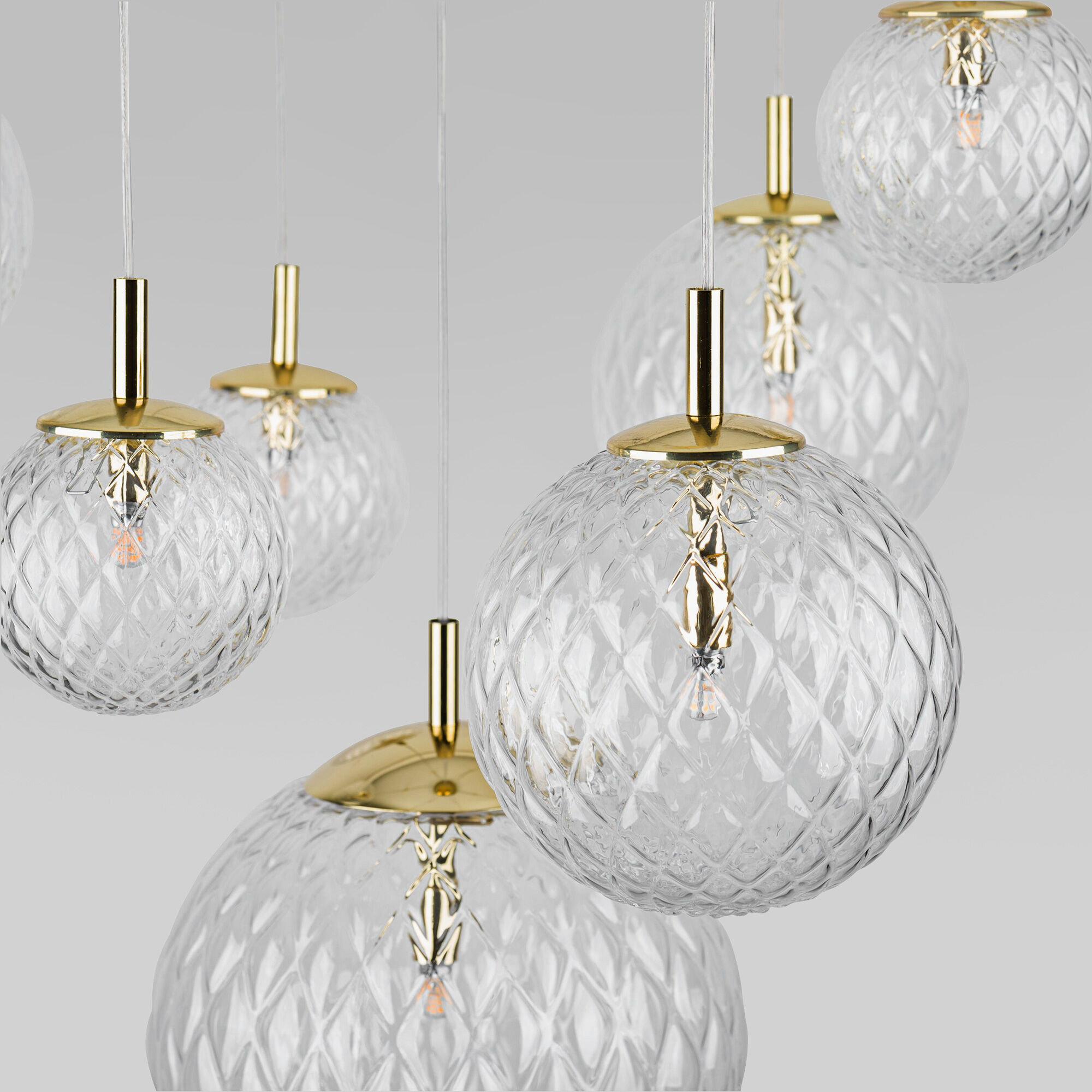 Подвесной светильник со стеклянными плафонами TK Lighting Cadix 4608 Cadix Gold. Фото 3