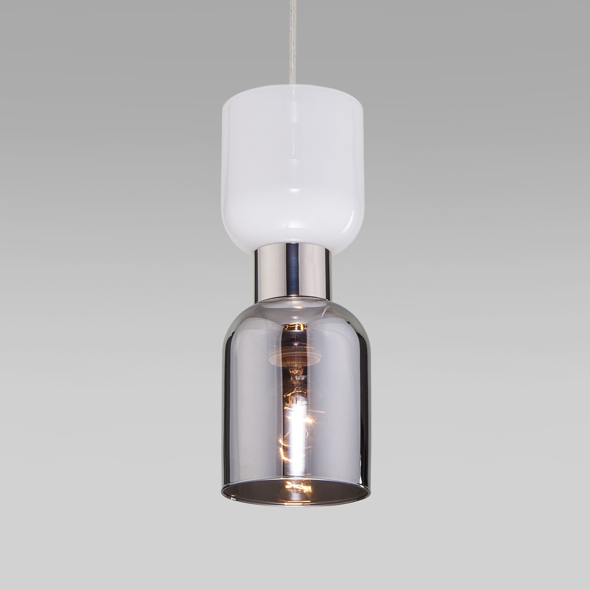 Подвесной светильник со стеклянными плафонами Eurosvet Tandem 50118/1 никель. Фото 2