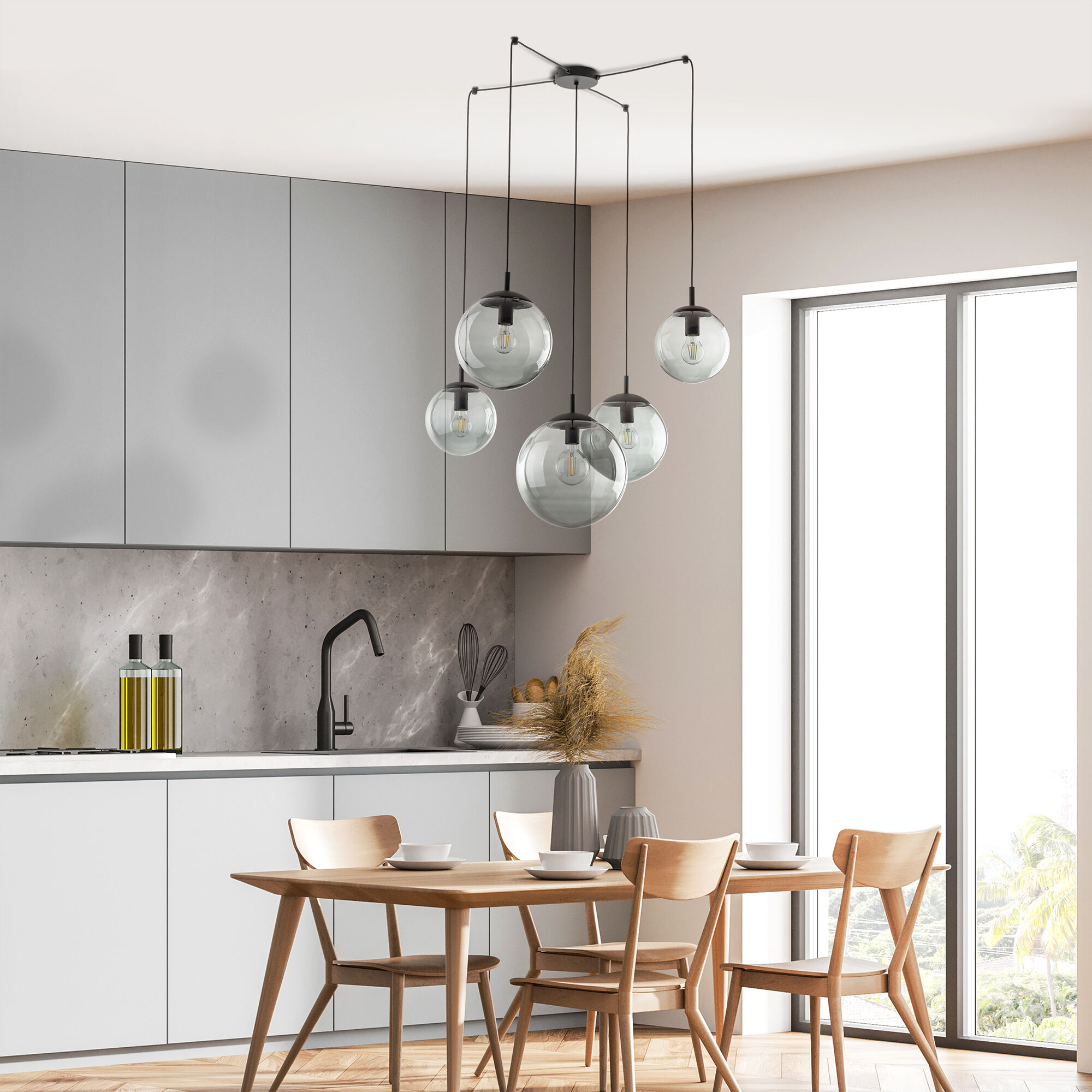 Подвесной светильник со стеклянными плафонами TK Lighting Esme 5382 Esme. Фото 3