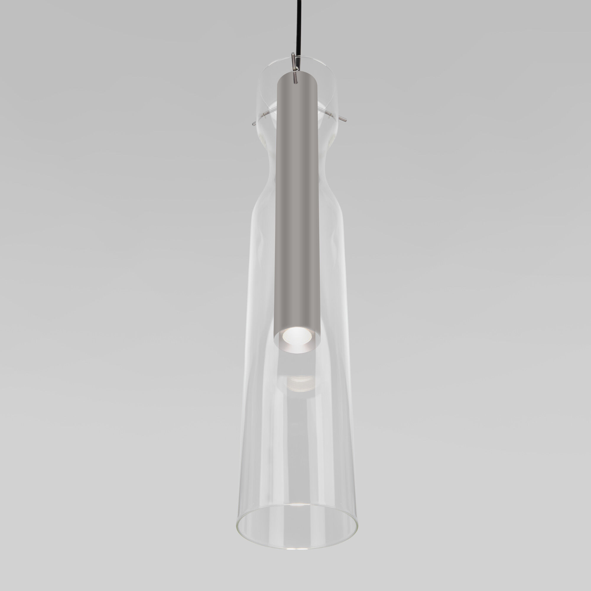 Подвесной светодиодный светильник со стеклянным плафоном Eurosvet Swan 50253/1 LED графит. Фото 2