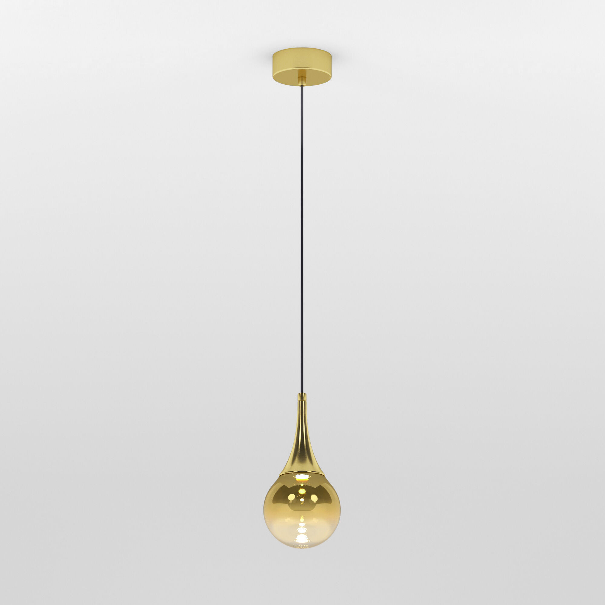 Подвесной светодиодный светильник со стеклянным плафоном Eurosvet Adour 50256/1 LED золото. Фото 1