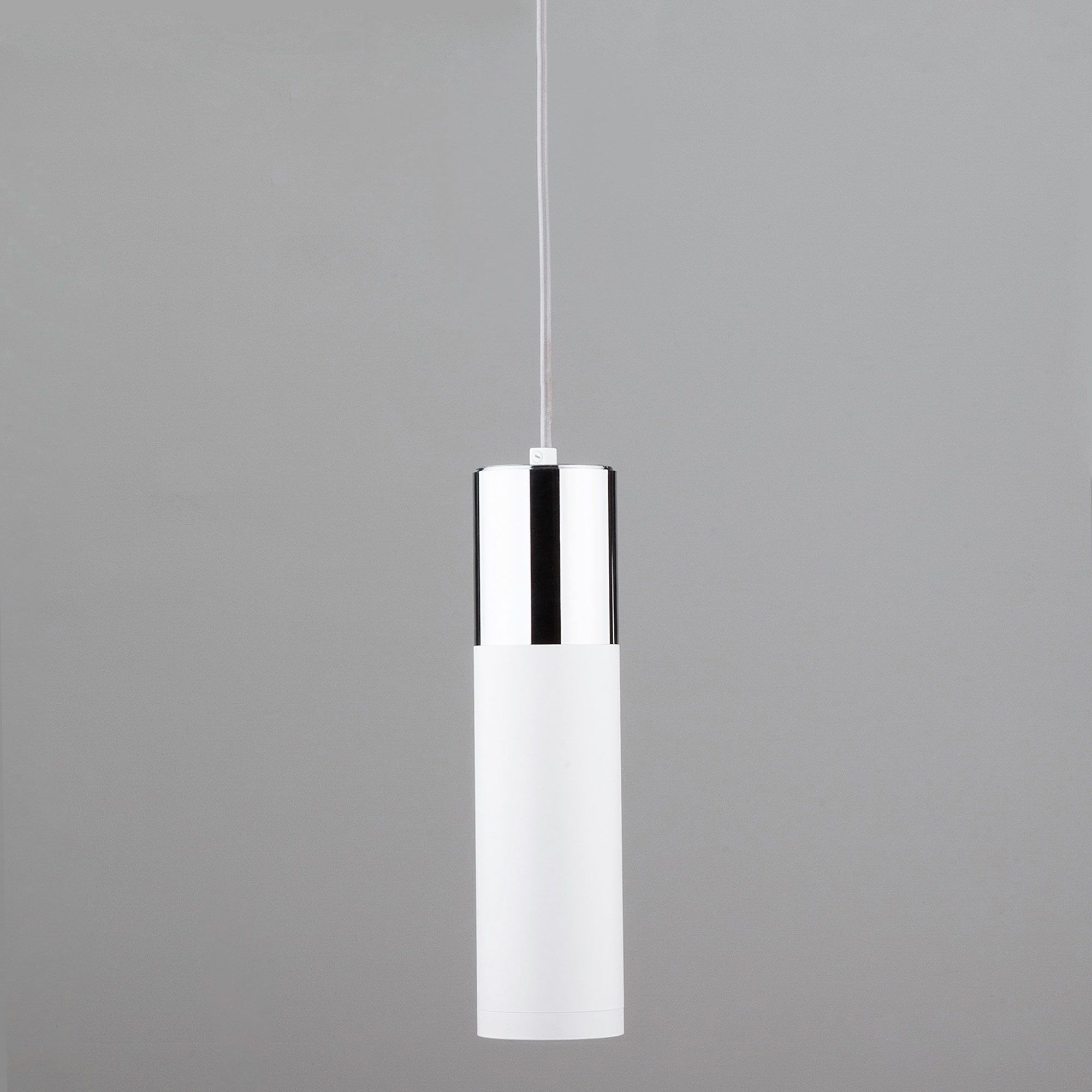 Подвесной светодиодный светильник в стиле лофт Eurosvet Double Topper 50135/1 LED хром / белый. Фото 1