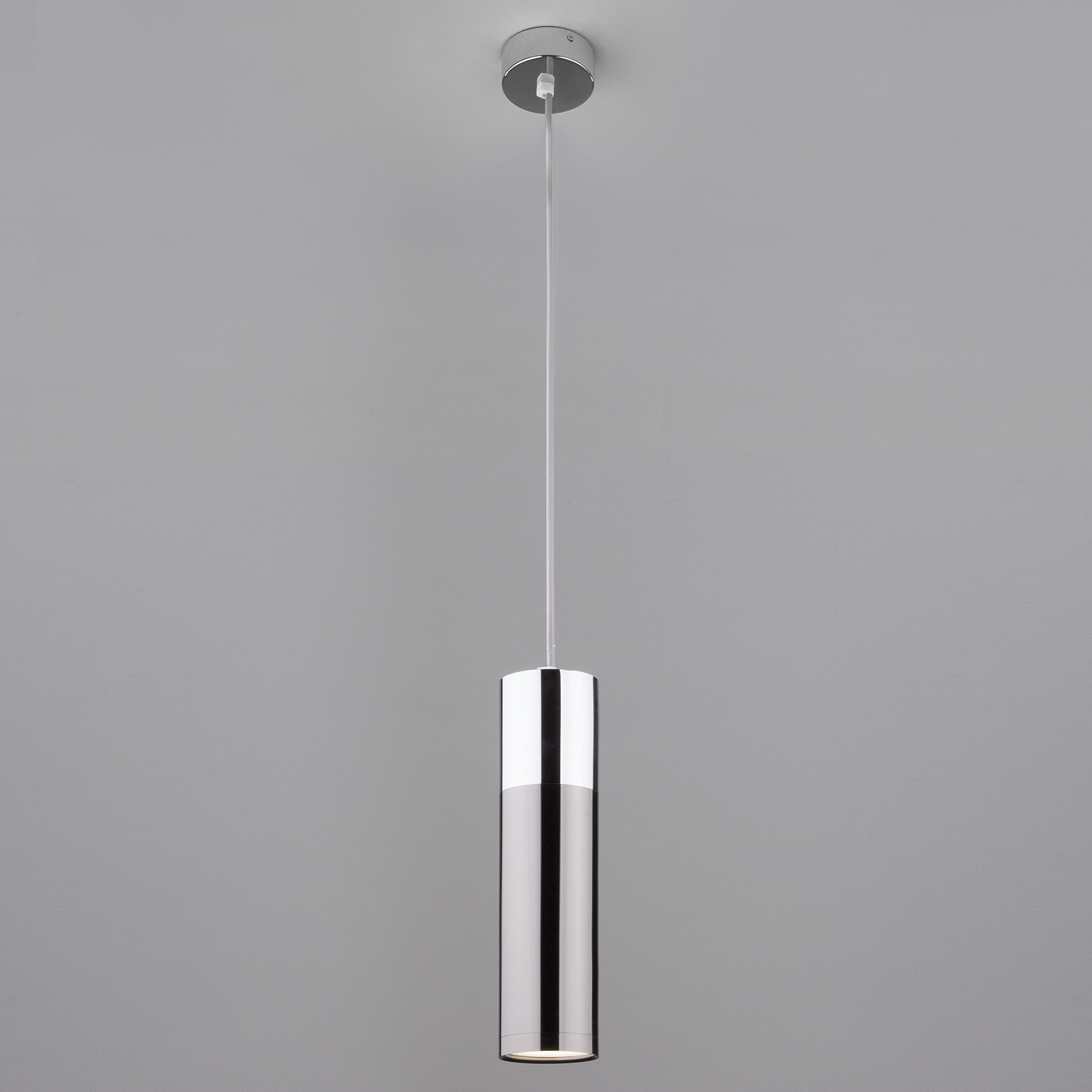 Подвесной светодиодный светильник в стиле лофт Eurosvet Double Topper 50135/1 LED хром / черный жемчуг. Фото 3
