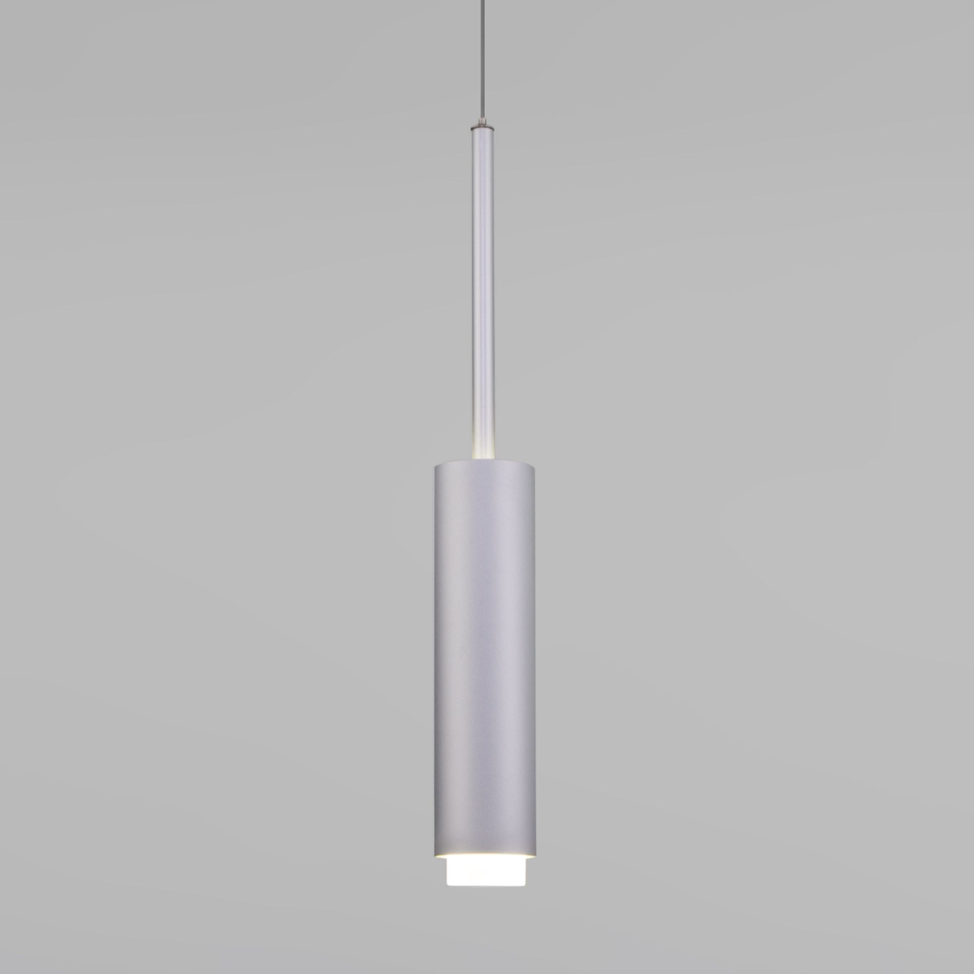 Подвесной светодиодный светильник в стиле лофт Eurosvet Dante 50203/1 LED матовое серебро. Фото 1