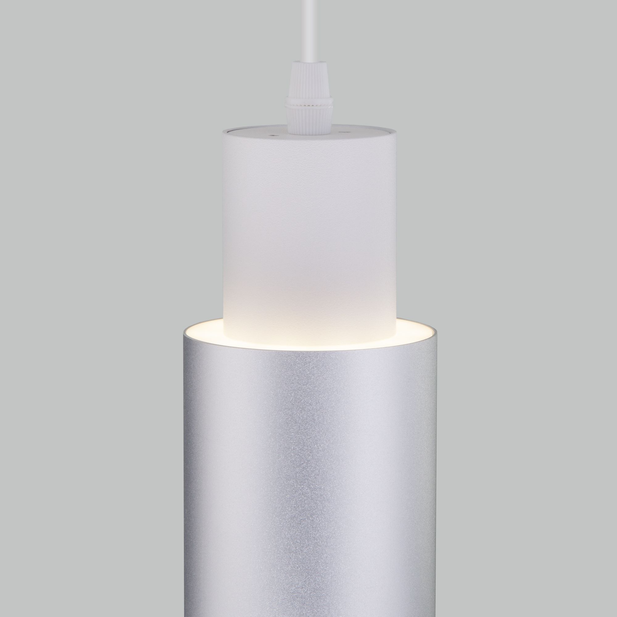 Подвесной светодиодный светильник в стиле лофт Eurosvet Bento 50204/1 LED белый / серебро. Фото 4