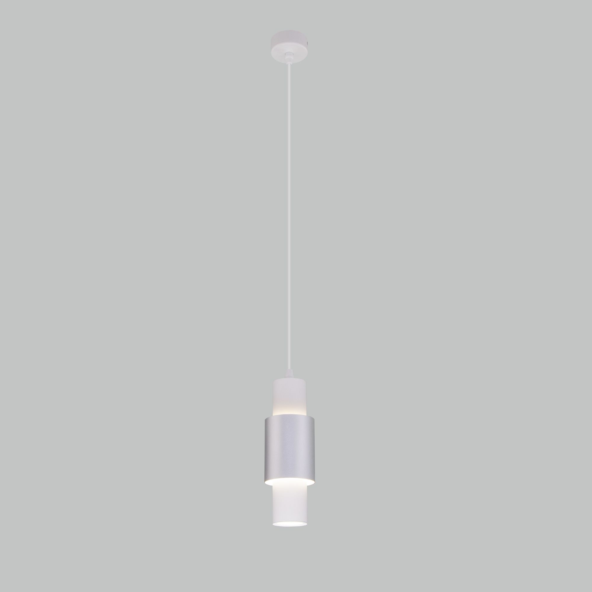 Подвесной светодиодный светильник в стиле лофт Eurosvet Bento 50204/1 LED белый / серебро. Фото 5