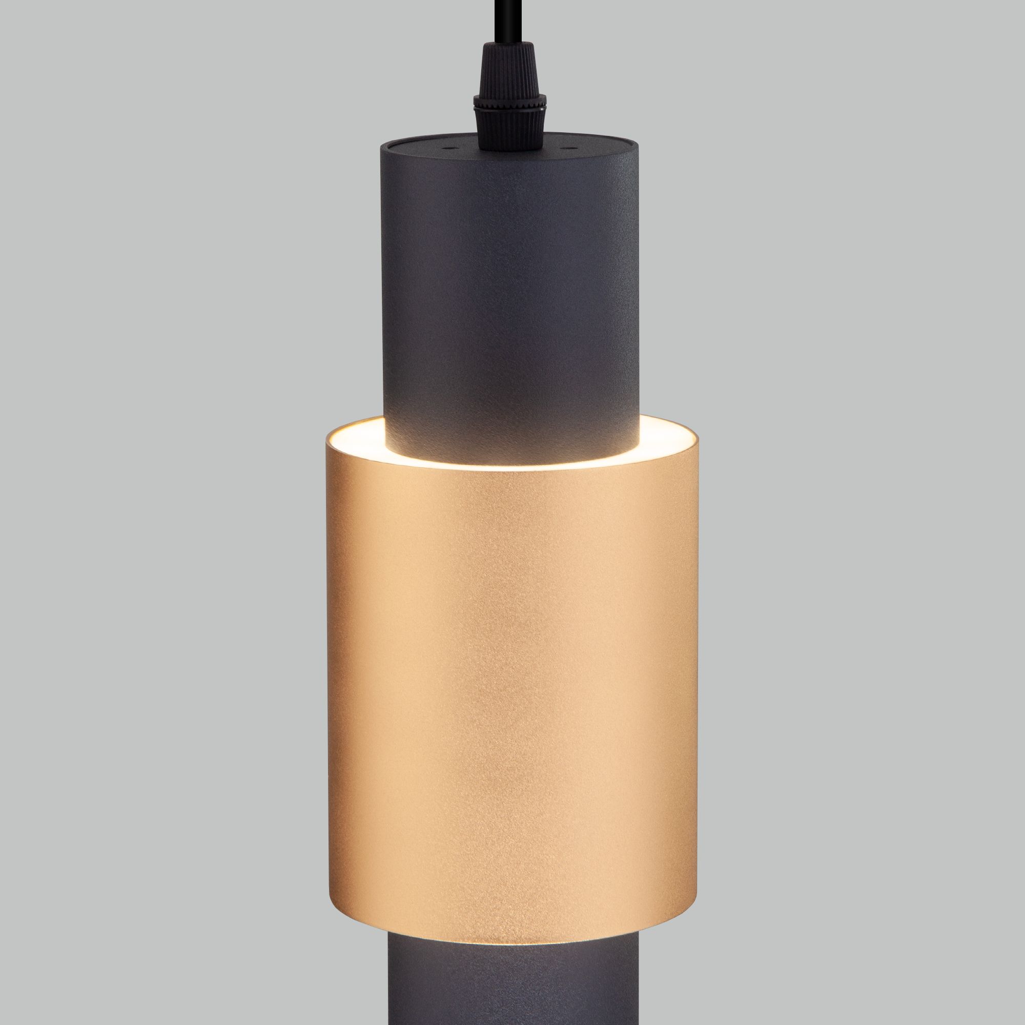 Подвесной светодиодный светильник в стиле лофт Eurosvet Bento 50204/1 LED черный / золото. Фото 4