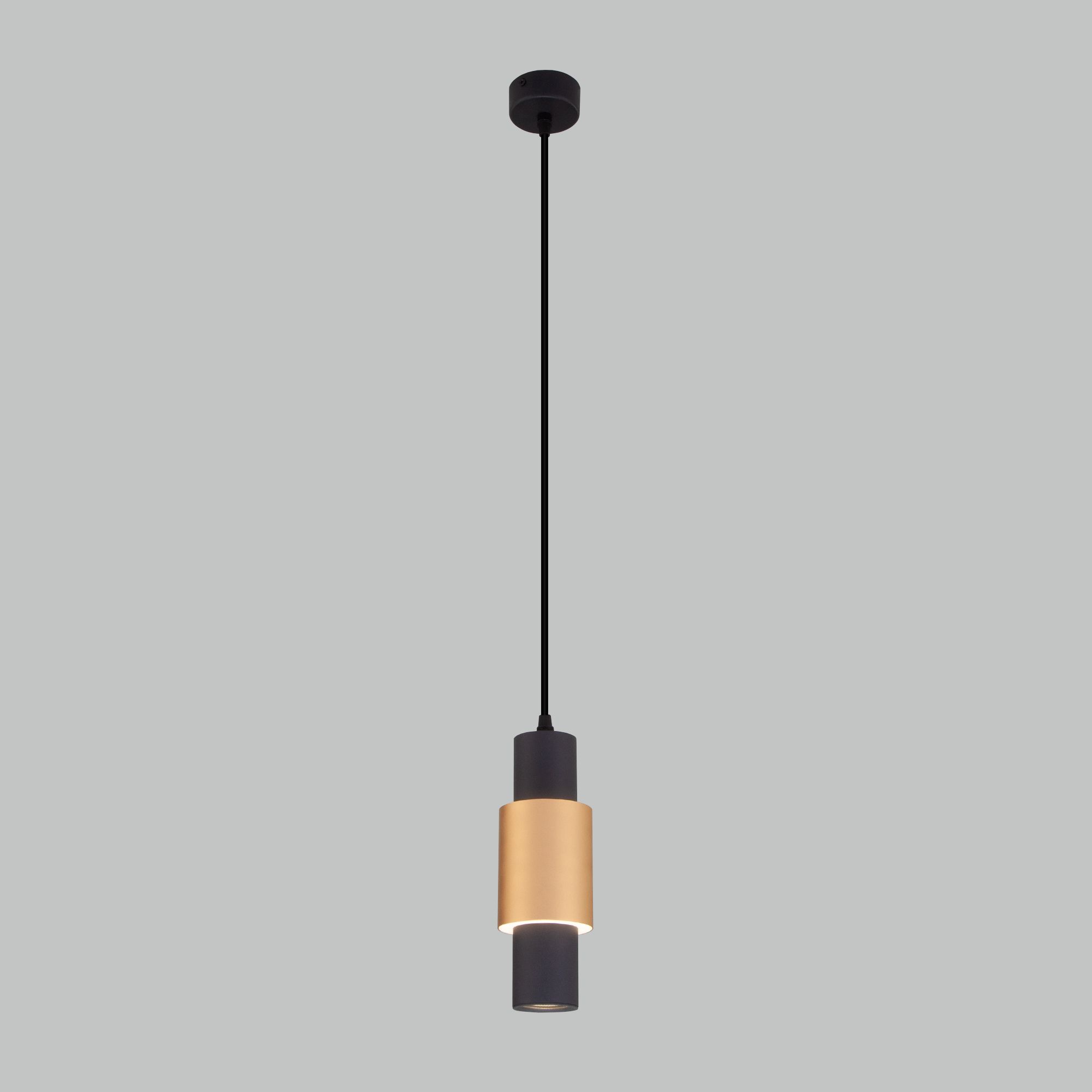 Подвесной светодиодный светильник в стиле лофт Eurosvet Bento 50204/1 LED черный / золото. Фото 2