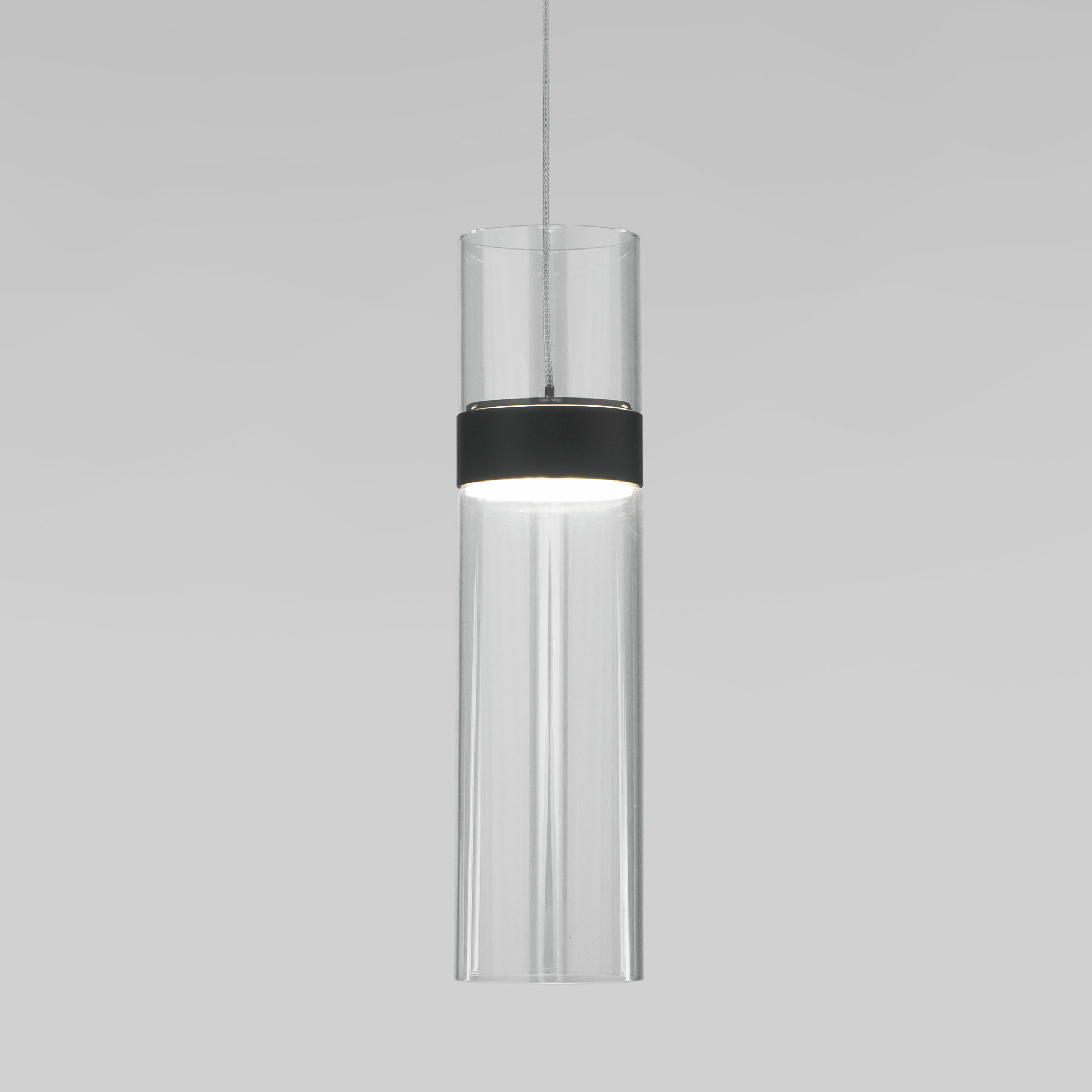 Подвесной светодиодный светильник в стиле лофт Eurosvet Lumen 50244/1 LED черный/прозрачный. Фото 2