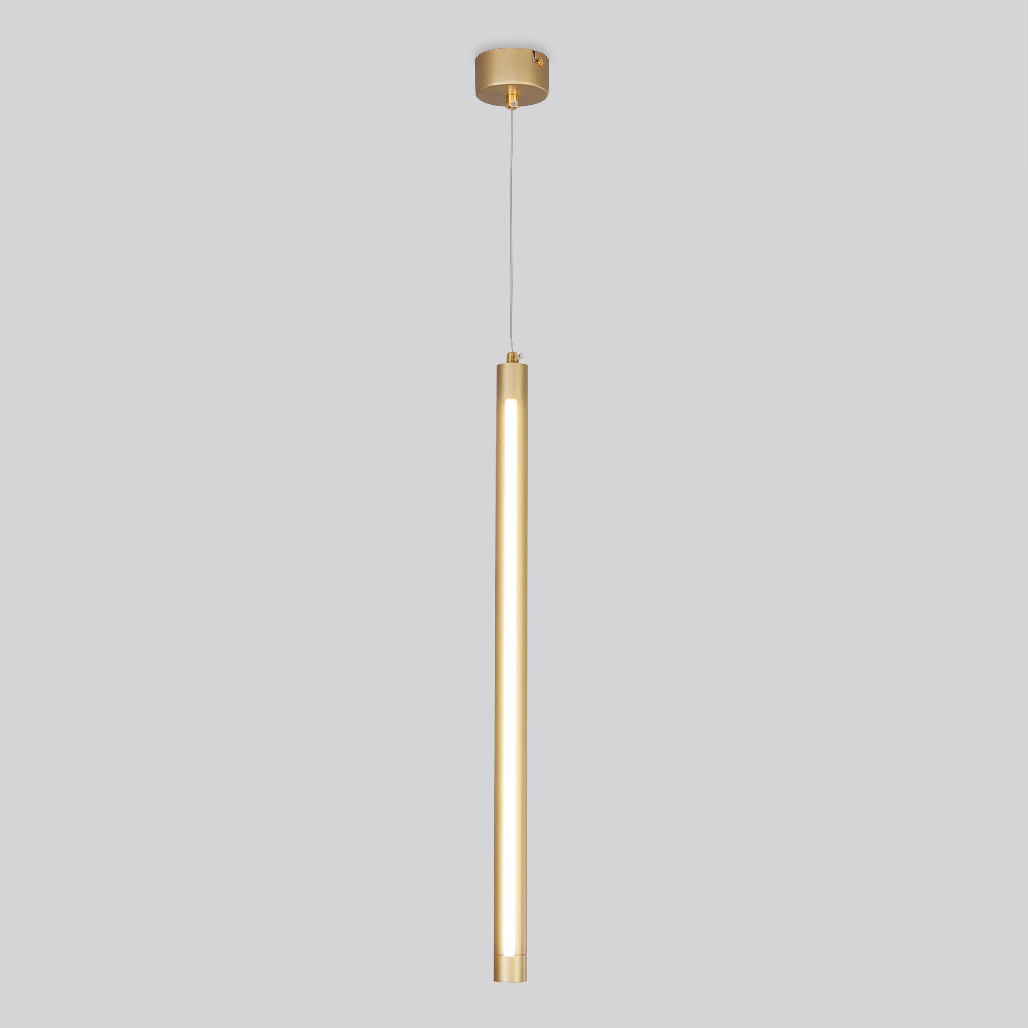 Подвесной светодиодный светильник в стиле минимализм Eurosvet Strong 50189/1 LED матовое золото. Фото 1