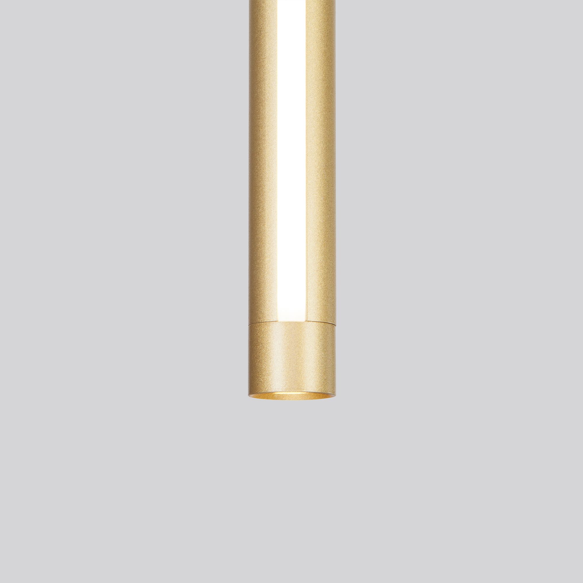 Подвесной светодиодный светильник в стиле минимализм Eurosvet Strong 50189/1 LED матовое золото. Фото 2