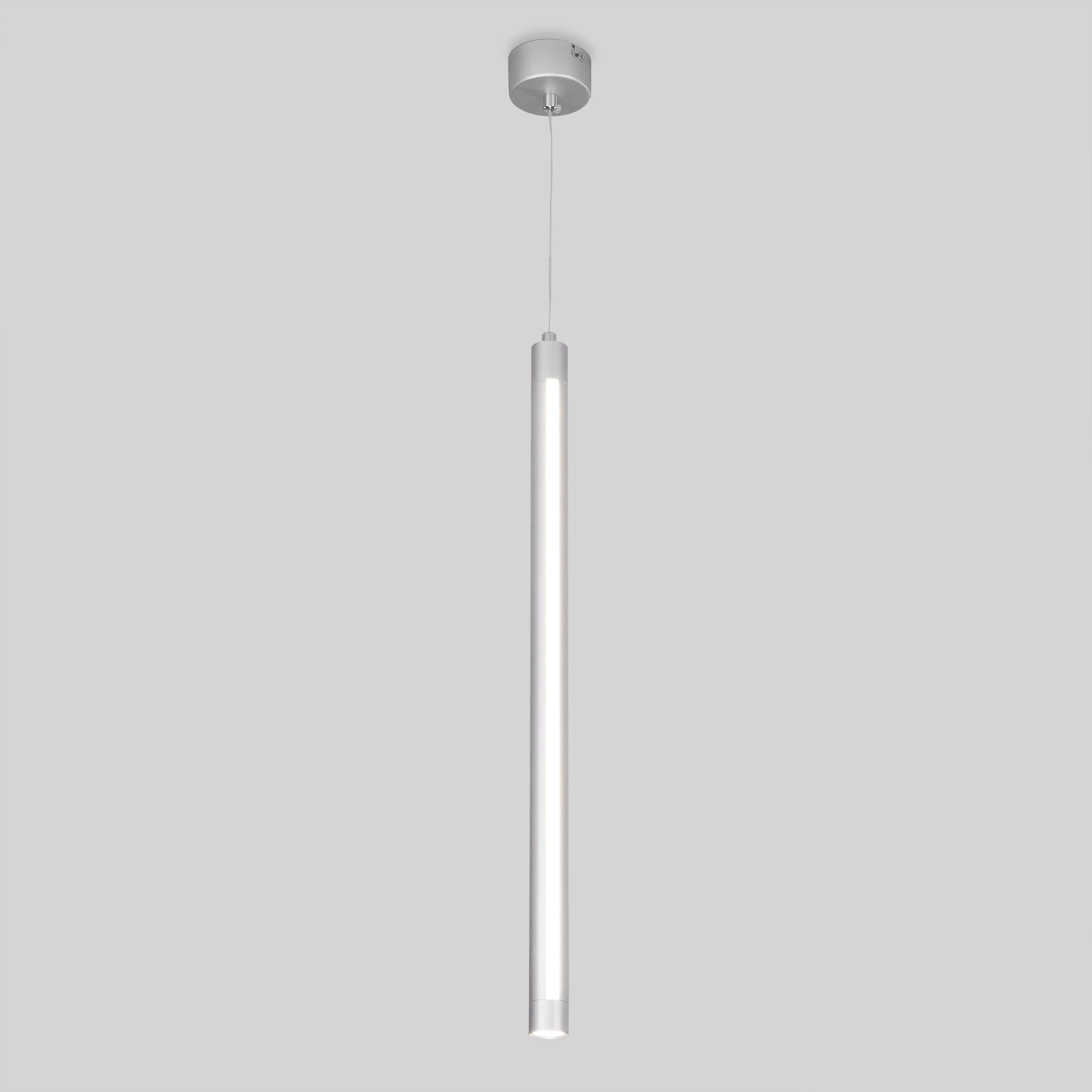 Подвесной светодиодный светильник в стиле минимализм Eurosvet Strong 50189/1 LED серебро. Фото 1
