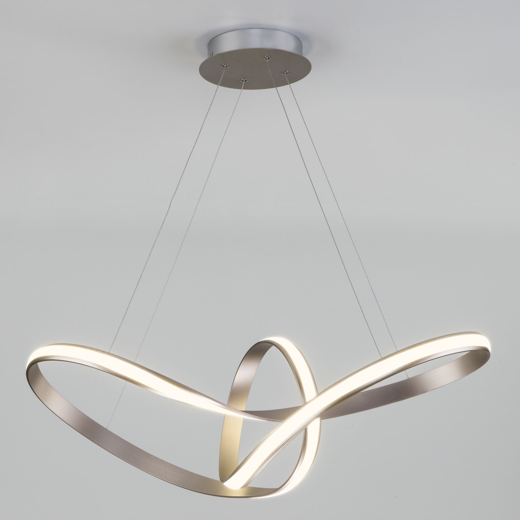 Подвесной светодиодный светильник в стиле минимализм Eurosvet Kink 90174/1 сатин-никель. Фото 1