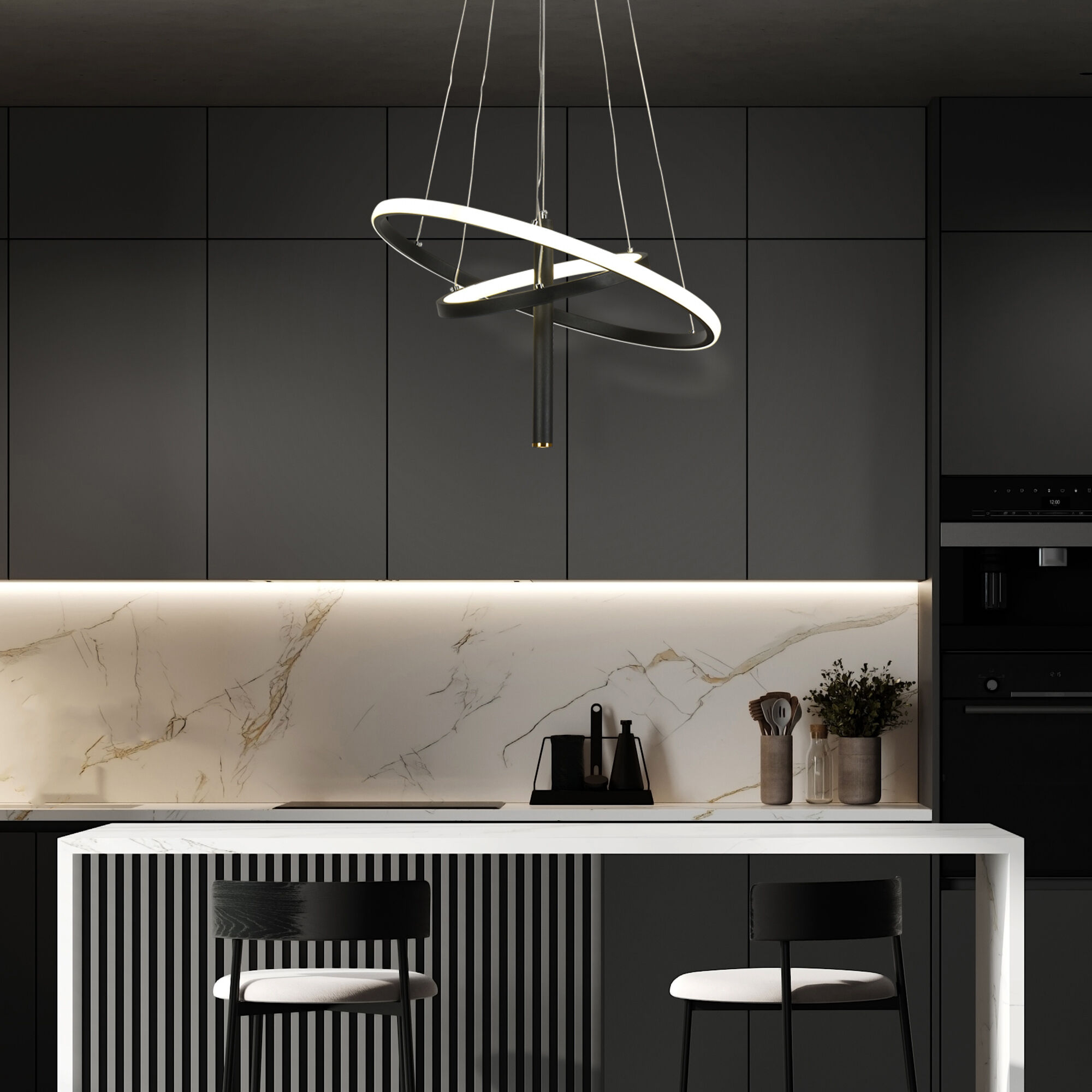 Подвесной светодиодный светильник в стиле минимализм Eurosvet Stroke 90270/1 черный. Фото 3