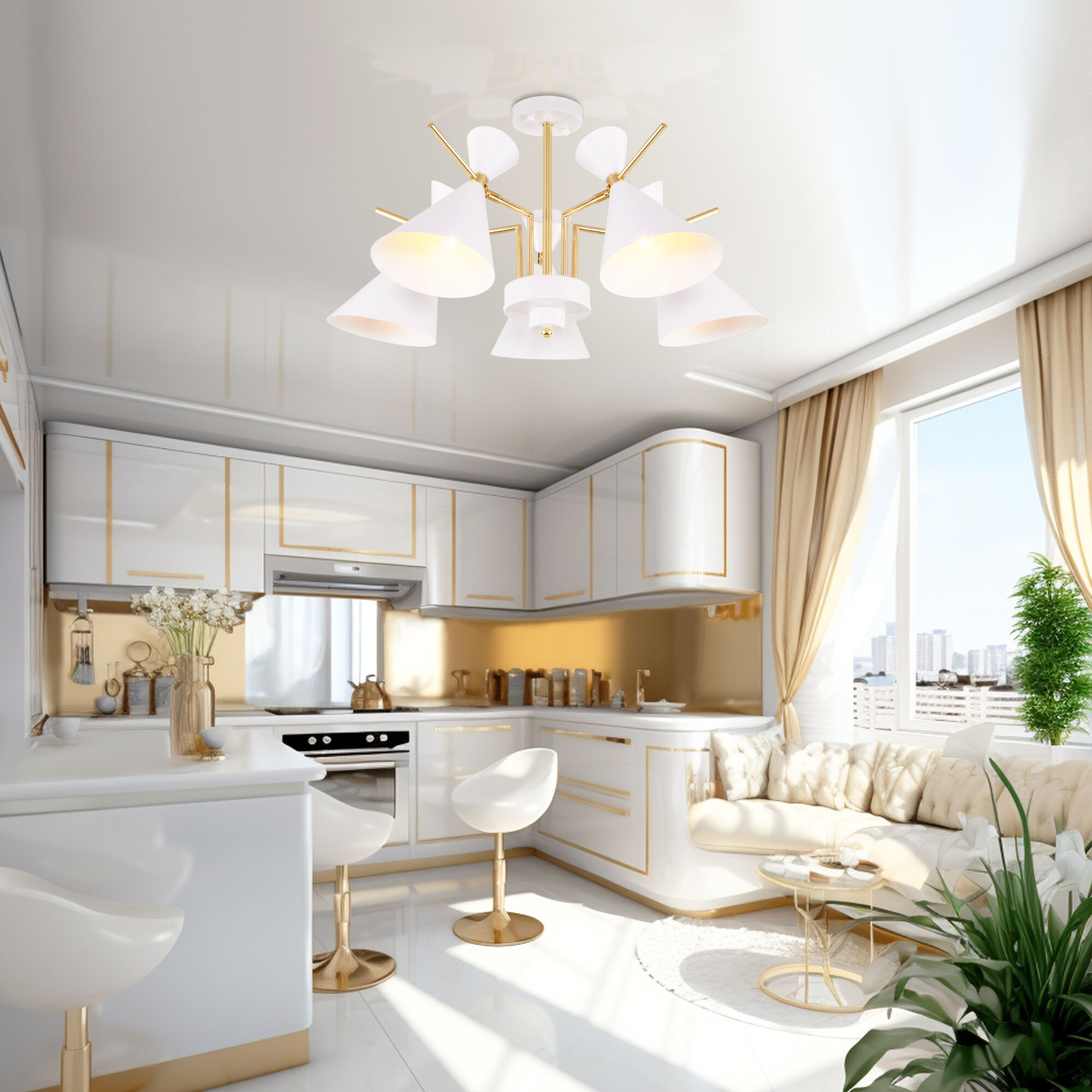 Потолочная люстра в стиле лофт Smart Eurosvet Apart 70114/5 белый Smart. Фото 5