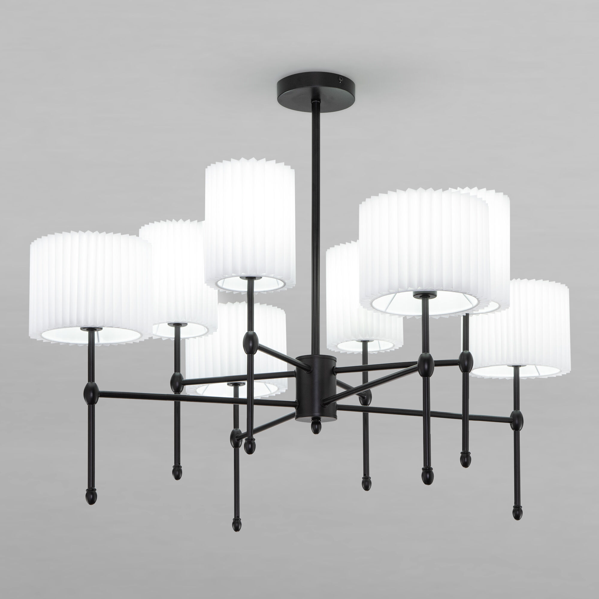 Потолочный светильник с тканевыми абажурами Smart Eurosvet Notturno 60162/8 черный Smart. Фото 1