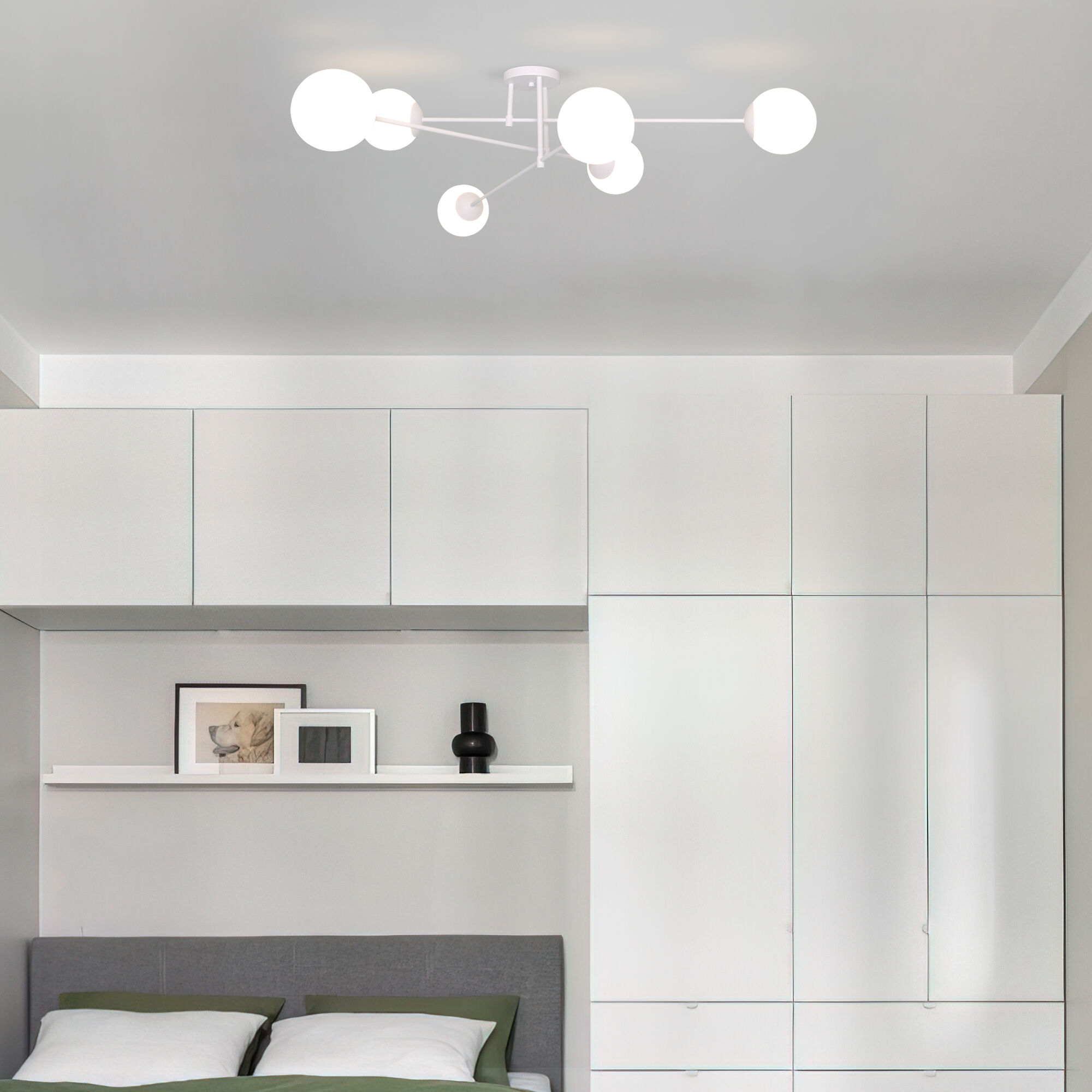 Потолочный светильник со стеклянными плафонами Smart Eurosvet Netz 30181/6 белый Smart. Фото 4