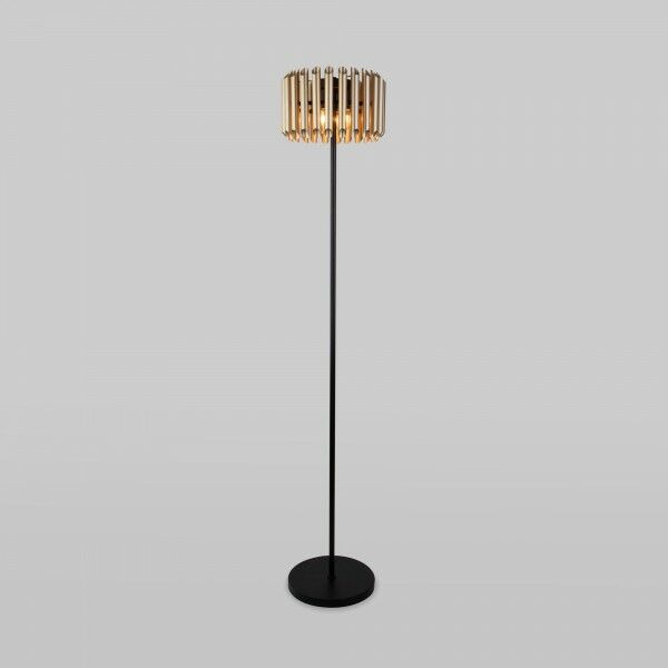 Напольный светильник с металлическим плафоном 01106/4 черный / шампань
