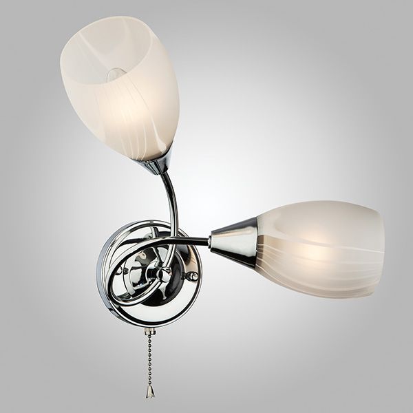 Настенный светильник со стеклянными плафонами 2275/2 хром