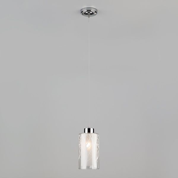 Подвесной светильник со стеклянным плафоном 50001/1 хром
