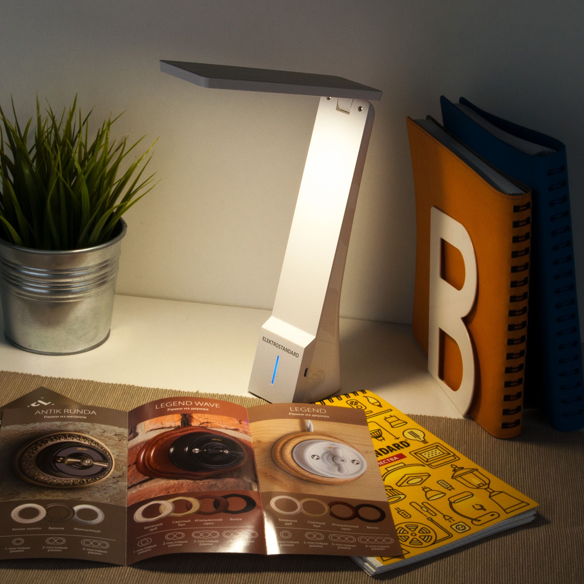 Светодиодная настольная лампа Elektrostandard Desk Desk белый/серебряный (TL90450). Фото 3